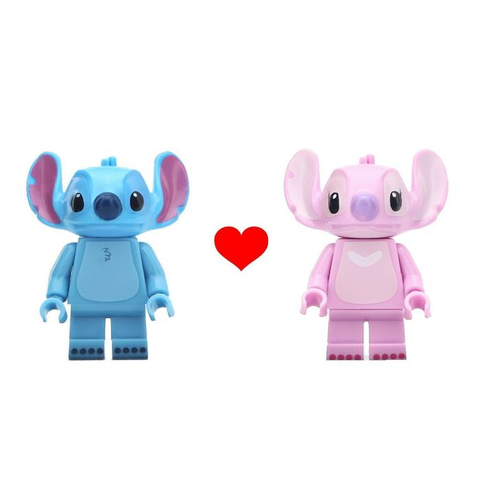Custom Stitch and Angel Minifigures,  Valentine's Special Deal